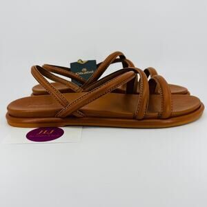 OluKai Women's Tiare Strappy Fox Tan Leather Slip On Slingback Sandals Size 11